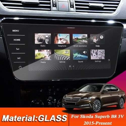 Car Styling TPU Dashboard Display GPS Navigation Screen Glass Protective Film For Skoda Superb B8 3V 2015-Present Auto Sticker