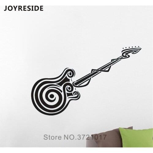 JOYRESIDE Melody Guitar Pattern Wall Decal Guitar Stripe Wall Sticker Art Vinyl Decor Home Kids Room Decor Interior Design A1020