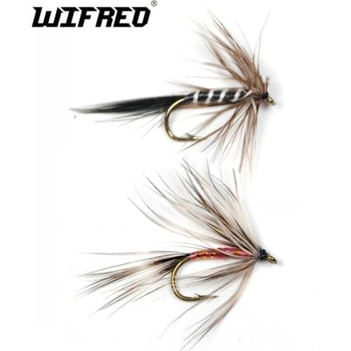 Wifreo 10PCS Fishing Flies Zebra Fly Mosquito Fly Grey Red for Trout Fishing Size 10 or 12 with Free Box