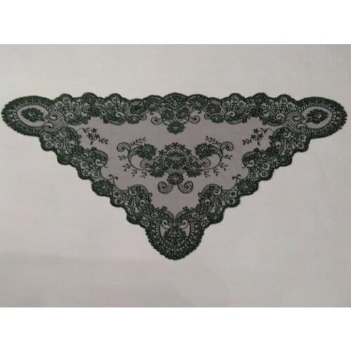 Green on Black Embroidery Spanish Lace Mantilla Lady Head Coverings Catholic Veil