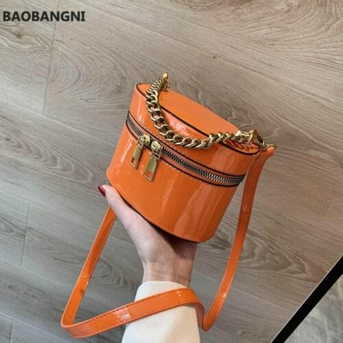 Womens Fashion Small Messenger Bags Lady Shouder Bag Bucket Bags Crossbody Tote Bag Females Handbag Chain Top-Handle