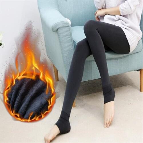 Women Warm Pants Super Plus Velvet Stretch Thicken Warm Leggings For Winter Ladies Super Elastic Leggings Yoga Pants 300g