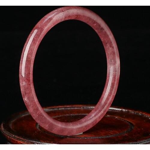 Genuine Red Natural Strawberry Quartz Bangles Woman Lady Fashion Crystal Bangle Bracelet Inner Diameter 59mm AAAAA