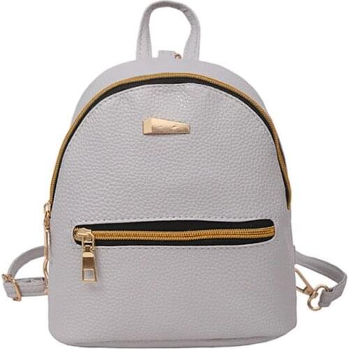 Women Mini Backpack PU Leather College Shoulder Satchel School Rucksack Bag Best Sale-WT