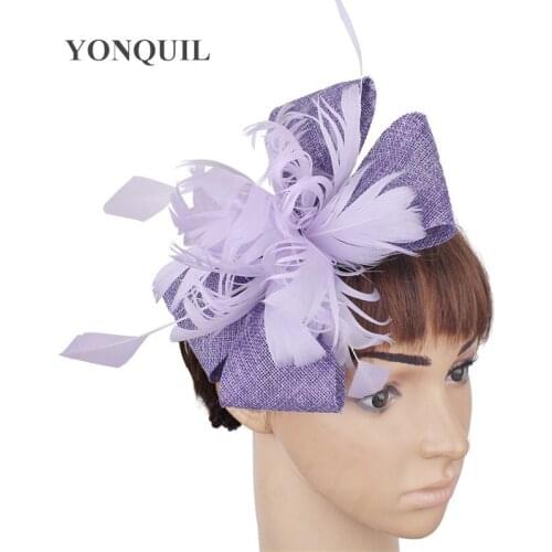 Fancy Feather Flower Wedding Headwear Bride Elegant Fascinator Hat Hair Pin Fashion Ladies Women Married Headdress For Occasion