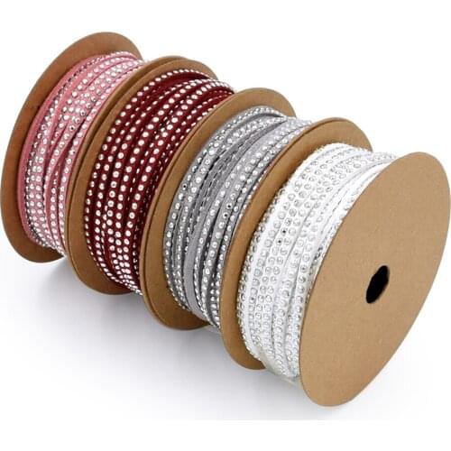 1 Roll 5.5 Yards Rhinestone Trim Cut Crystal String Beads Ribbon