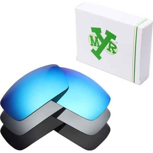 3 Pairs Mryok POLARIZED Replacement Lenses for Oakley Canteen 2006 Sunglasses Stealth Black & Ice Blue & Silver Titanium