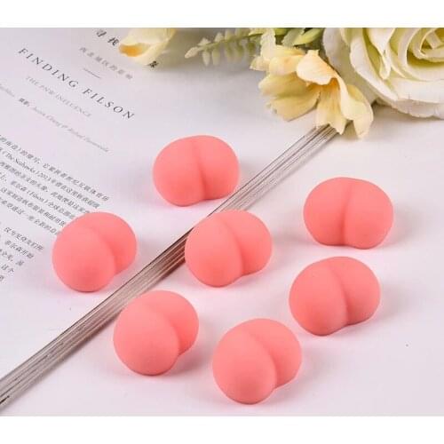 3PCS Three-Dimensional Elastic Pink Peach Creative Moich Pinch Simulation Fruit PP Vent Toy Cute Heart Anti-Stress Fidget Toy