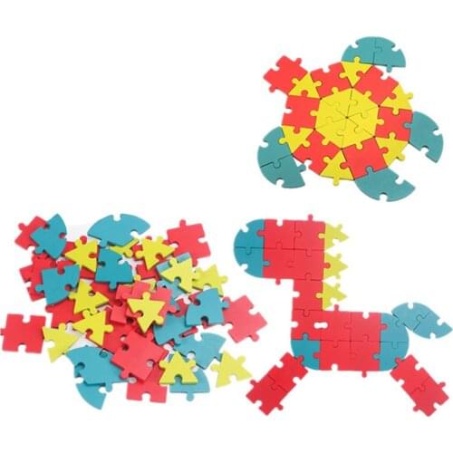 40pcs DIY Fun Block Board Intelligent Geometry Puzzle Assembly Education Hand-Eye Coordination Block Doodle Imagination Toy