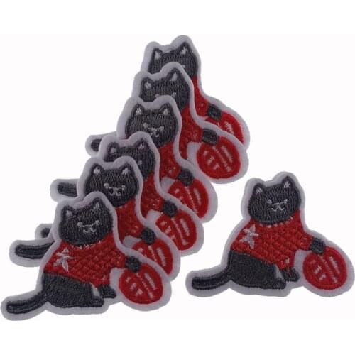 5Pcs Animal Cat Embroidery iron on patches for clothes Kid Applique Sewing DIY Badges Stickers Decorative Accessories