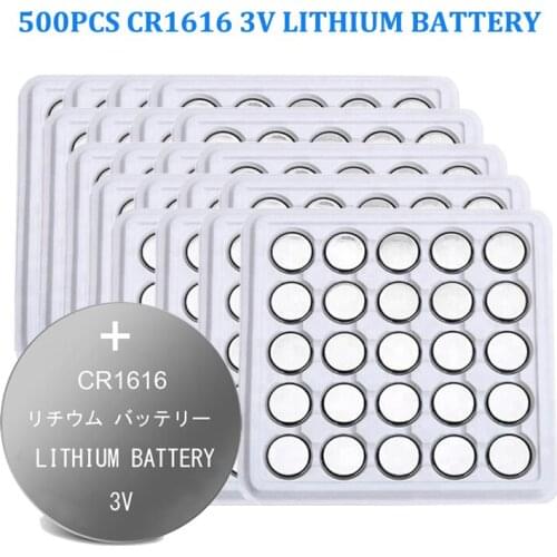 500pcs CR1616 Button Cell Battery cr 1616 ECR1616 CR1616-1W BR1616 DL1616 3v Lithium Batteries For Watch Car Remote Key