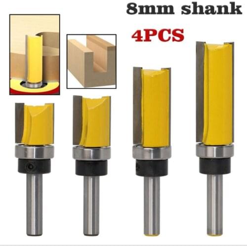 8mm handle profiling trimming cutter 1-4pc straight edge profiling milling cutter engraving machine milling cutter