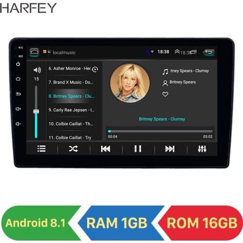 Harfey 9 inch Android 8.1 2.5D screen Car GPS Radio for 2014 2015 2016 2017 2018 Renault Duster support OBD2 SWC Carplay 2din