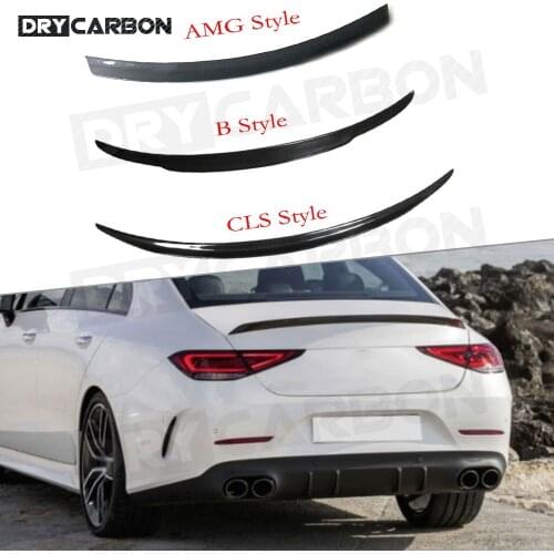 Carbon Fiber Car Rear Trunk Spoiler Lip Wing for Mercedes Benz CLS Class C257 CLS260 300 350 450 CLS53 AMG 2019 UP Boot Lid