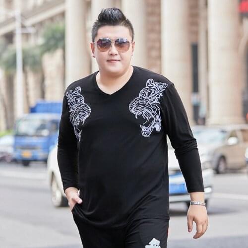 Large Size XXXL 6XL 7XL 8XL Long Sleeve Tshirt Mens T-shirt 2020 New Spring Autumn Men T Shirt Bottoming Shirt Korean Clothing