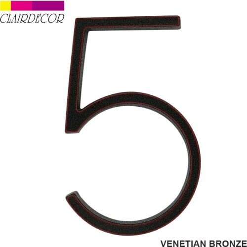 5 in Modern House Number Hotel Home Door Number Outdoor Address Plaque Zinc Alloy Number for House Address Sign #4