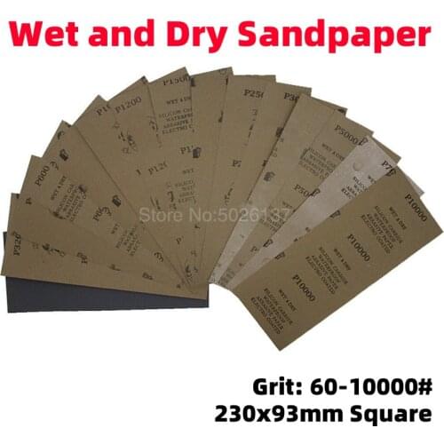 1Pcs 93X230MM Long Square Sandpaper Wet Dry Sand Paper Wood Abrasive Sheets Polishing Sanding Waterproof Emery Grinding