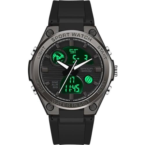 Mens Sport Watches Man Dual Analog Display Digital Electronic Watch Fashion Woman Quartz Waterproof Wristwatches Boy Girl Clock