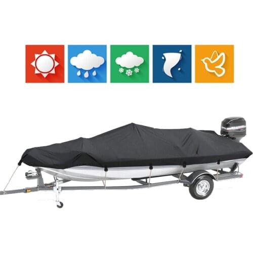 420D Trailerable Boat Cover Waterproof Rain Fish-Ski V-Hull Sunproof UV Protector Tapes Speedboat Mooring Covers D35