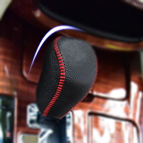 For Toyota Crown 2015 Alphard 2015-2018 AT 1pc PU Leather Hand Brake Shift Knob Cover Gear Case Car Decor Shift Knob Shell