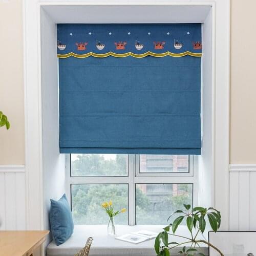 Chicity Embroidered Cartoon Roman Blind for kids room Window Home Decor Roman Blind for Living room Customized
