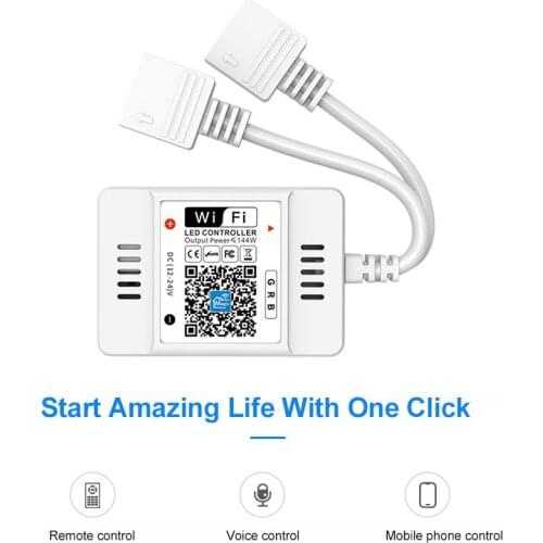 Mini Wifi RGB Light Strip Controller DC(12-24)V LED Lights Remote Control 144w Maximum Power Worked With ALexa Google Home