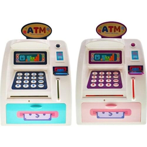 Electronic Password Fingerprint Money Saving Box Coins Saving-ATM Bank Safe Box Kids Toys Automatic Deposit Banknote Save Money
