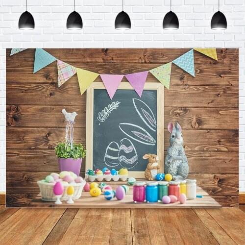 Spring Easter Backdrop for Photography Easter Egg Wood Wall Background for Photo Studio Rabbit Photographic Photocall Photobooth