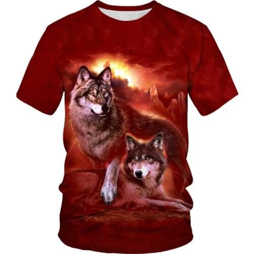 Mens oversized T-shirt animal fox series Harajuku clothing boys and girls cool street 3DT shirt fashion short sleeves