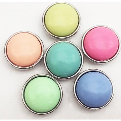 Good New Candy Colors 18mm Resin Snap button Jewelry For Bracelet Sz2362