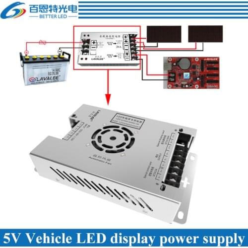 Lavalee Input DC9-36V DC12V/24V to 5V 30A 150W/ 40A 200W/ 60A 300W Vehicle LED display power supply