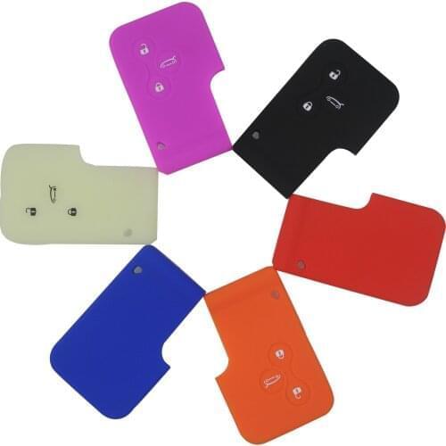 Bilchave 10pcs 3BT Silicone Remote Car Key Case Cover Fob For Renault Clio Megane R.S. Scenic Grand Smart Key Case Protector