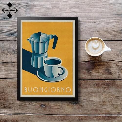 Vintage Canvas Painting Coffee Wall Art Picture Prost Sante Buongiorno Posters and Prints Good Morning Paintings for Home Decor