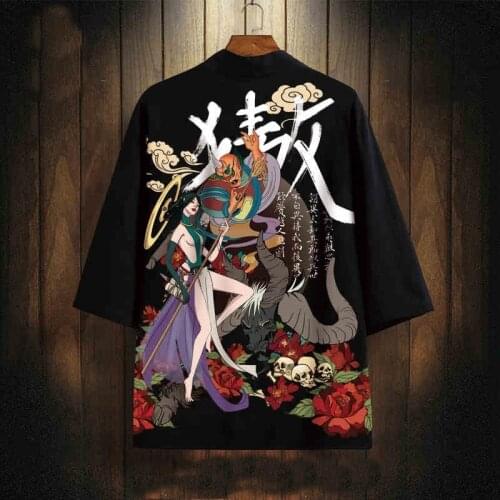 Kimono Streetwear Japanese Kimono Man Asian Clothes Japanese Male Kimono Cardigan Men Shirt Kimonos Yukata MenS Haori FF2719