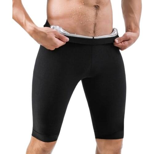 Men Sauna Leggings Hot Thermo Sweat Pants Fat Burning Compression Slimming Body Shaper for Weight Loss Fitness Workout Suits