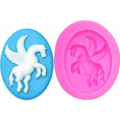 Mini Pegasus Horse Fondant Cake Molds Chocolate Mould for the Kitchen Baking Sugarcraft Decoration Tool Soap mold T1103