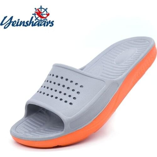YEINSHAARS Mens Slippers Summer Outdoor Flip Flops Flats Non-slip Bathroom Home Massage Slippers High Quality Sandals Size 36~49