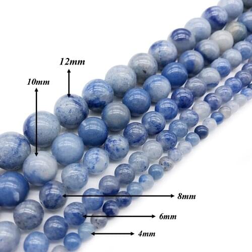 Natural StoneBlue AventurineRound Loose Charm BeadsFitMulti-purpose Jewelry Making 4 6 8 10 12MMPick Size J258
