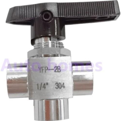 Stainless steel 304 high pressure high temperature ball valve 3 way female thread 1/8" 1/4" 3/8" 1/2" 3/4"