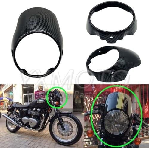 Motorcycle 7-inch headlight fairing suitable for Triumph T100 T120 T900 Carbon fiber color shroud can be customized color