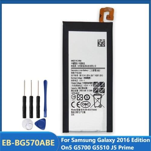 Original Replacement Phone Battery EB-BG570ABE For Samsung Galaxy 2016 Edition On5 G5700 G5510 J5 Prime 2400mAh With Free Tools