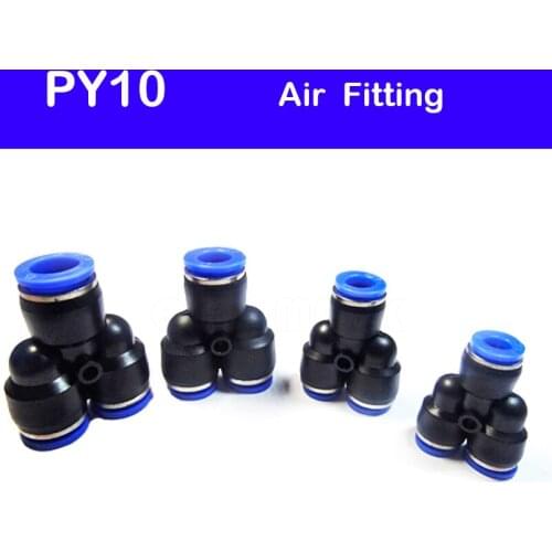 PY10 HIGH QUALITY 10pcs 10mm Push In Equal Y Pneumatic Jointer Connector