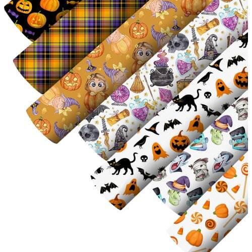 Smooth Texture Faux Leatherette Sheet Plaid Owl BonePrint Synthetic Leather Fabric For Bow Crafts DIY Handmade Material,1Yc20847