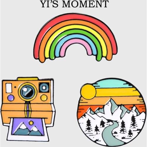 Rainbow Metal Enamel Pins and Brooches for Women Men Lapel Pin Backpack Bags Hat Badge