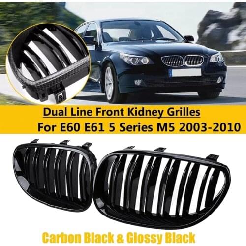 AL21 -Gloss Black Car Front Kidney Grille Grill for BMW 5 Series E60 E61 M5 520I 535I 550I 2003-2010 Sedan