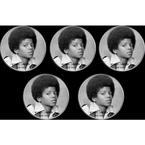 5pcs Selling Silver Commemorative Coin Youth Michael Jackson Collection Arts Gifts Souvenir Home Decoration Accessories