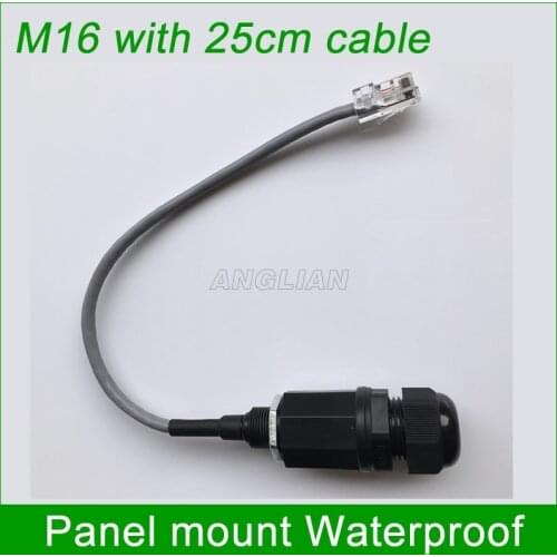 M16 RJ45 Network connector with 25cm cable Panel mount IP67 Protection waterproof Outdoor AP box interface shield shielding