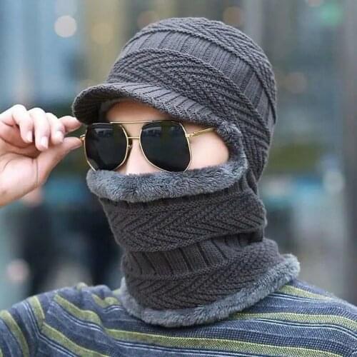 Winter Hat Scarf For Men Boys Warm Soft Knitted Hat Scarf ski Mask Hats Scarves Bonnets For Women Girls шапка женская шапка мужс
