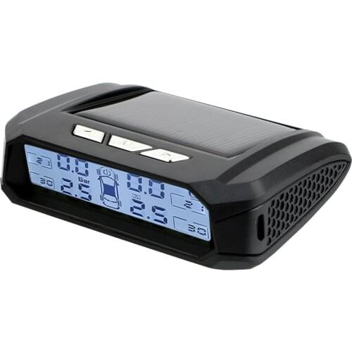 Car Tyre Pressure Monitor Solar TPMS Tire Pressure Monitoring System Temperature Warning Fuel Save With 4 External Sensors