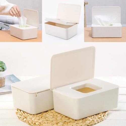 Dry Wet Tissue Paper Storage White Box Dispenser With Lid Desktop Baby Wipes Napkin Holder Container Paper Towel Dust Cover Case